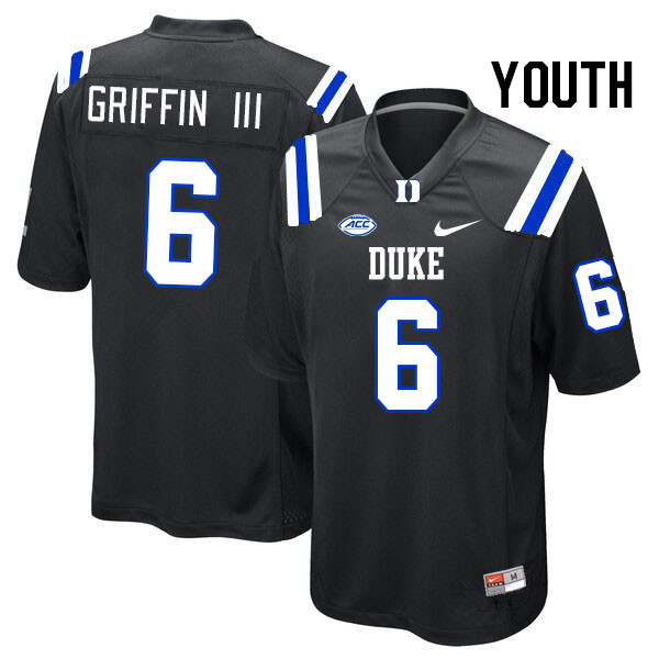 Youth #6 Leon Griffin III Duke Blue Devils College Football Jerseys Stitched Sale-Black